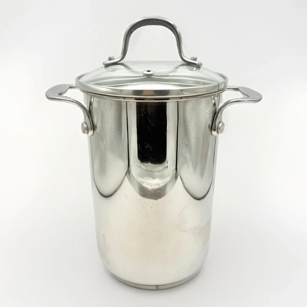 Crate & Barrel Pot Steamer / Pasta Cooker Stainless Steel 3qt 207-713 Asparagus